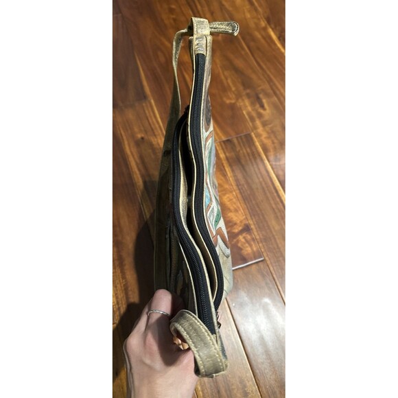 ANUSCHKA Purse Hand Painted Leather Shoulder Bag Abstract Southwest Art - Picture 12 of 16